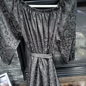 Elegant black  Leopard Print Dress